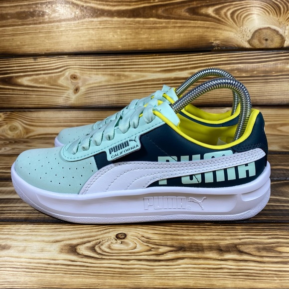 NEW Puma California Big Logo Mint Green Sneakers - Picture 3 of 8